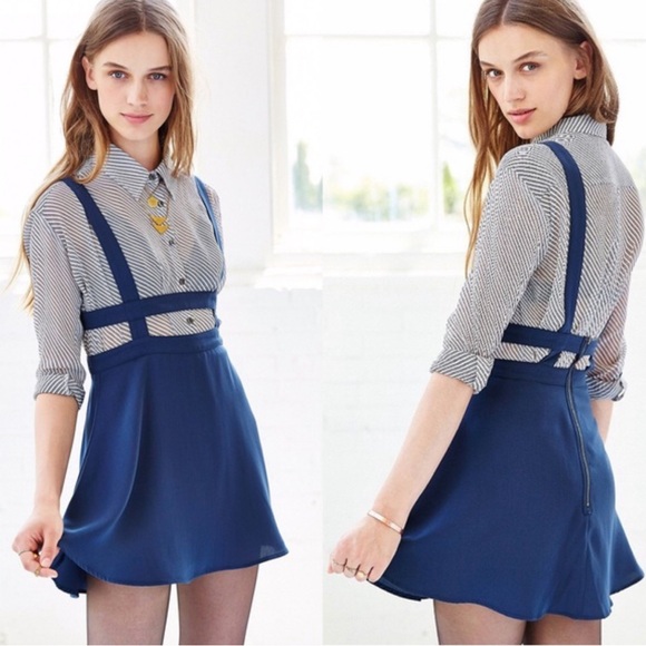 Sparkle & Fade Dresses & Skirts - Sparkle & Fade Navy Blue Caged Suspenders Skirt Urban Outfitters Overwear Size 4
